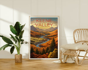 Keene Valley Poster, Keene Valley Print, New York Art, New York Print, Keene Valley Travel Poster, Mountain Poster