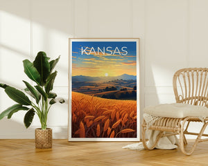 Kansas Travel Poster, Plains Wall Art, Cornfields Print, Plains Poster, Cornfields Poster, Kansas Poster, Kansas Print