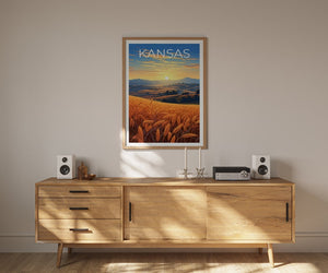 Kansas Travel Poster, Plains Wall Art, Cornfields Print, Plains Poster, Cornfields Poster, Kansas Poster, Kansas Print