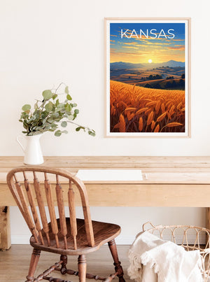 Kansas Travel Poster, Plains Wall Art, Cornfields Print, Plains Poster, Cornfields Poster, Kansas Poster, Kansas Print