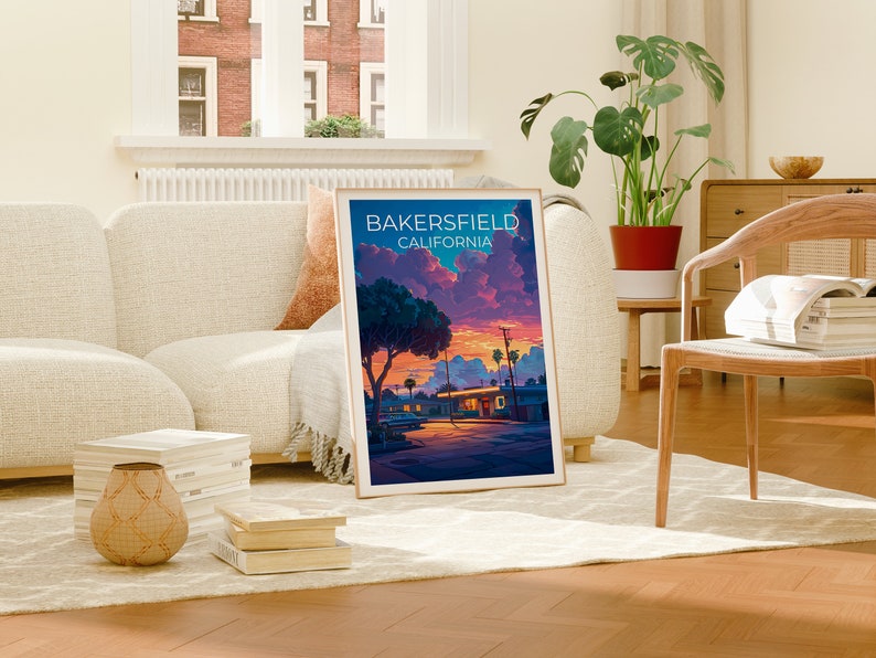 Bakersfield Travel Poster, California Wall Art, California Print, Bakersfield Poster, California Poster, City Poster, Bakersfield Print