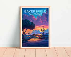 Bakersfield Travel Poster, California Wall Art, California Print, Bakersfield Poster, California Poster, City Poster, Bakersfield Print