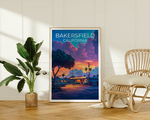 Bakersfield Travel Poster, California Wall Art, California Print, Bakersfield Poster, California Poster, City Poster, Bakersfield Print