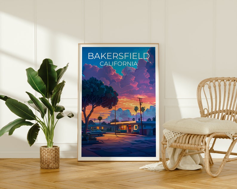 Bakersfield Travel Poster, California Wall Art, California Print, Bakersfield Poster, California Poster, City Poster, Bakersfield Print