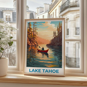 Lake Tahoe Travel Print California Poster Nevada Wall Art Forest Illustration Lake Tahoe Poster Home Decor Birthday Gift