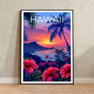 Hawaii Poster, Hawaii Print, Coast Poster, Beach Print, Island Poster, Hawaii Art, Island Print