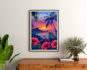 Hawaii Poster, Hawaii Print, Coast Poster, Beach Print, Island Poster, Hawaii Art, Island Print