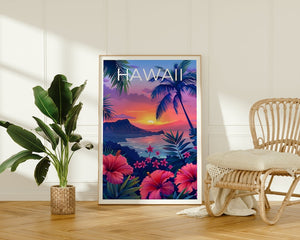 Hawaii Poster, Hawaii Print, Coast Poster, Beach Print, Island Poster, Hawaii Art, Island Print