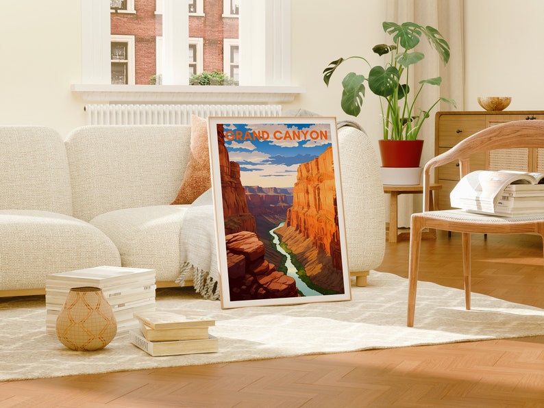 Affiche de voyage du Grand Canyon, Art mural de l'Arizona, Impression de l'Arizona, Affiche du Grand Canyon, Illustration du Grand Canyon, Affiche de la nature, Impression de la nature