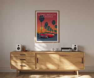 Long Beach Poster, Long Beach Print, California Poster, California Print, Lowrider Poster, Palm Trees Poster, Long Beach Art