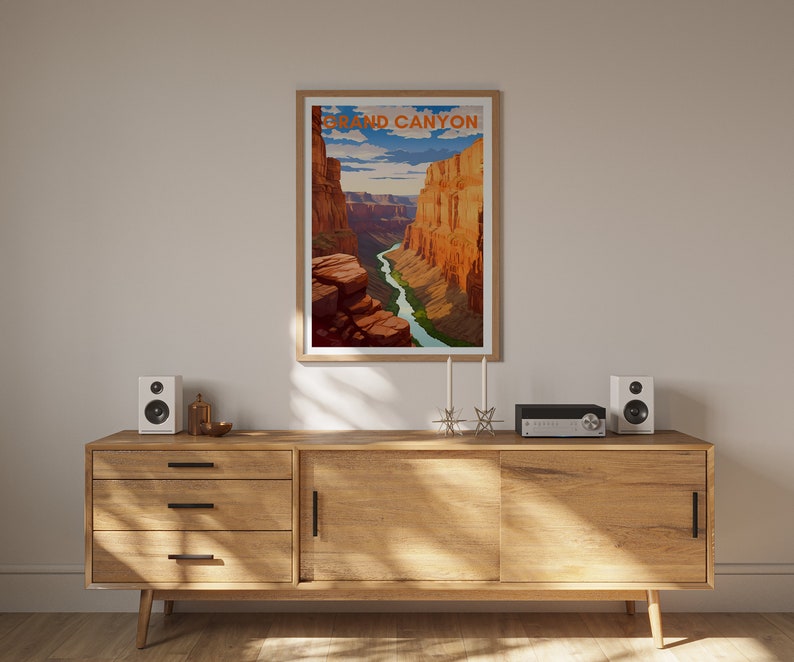 Affiche de voyage du Grand Canyon, Art mural de l'Arizona, Impression de l'Arizona, Affiche du Grand Canyon, Illustration du Grand Canyon, Affiche de la nature, Impression de la nature