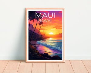 Maui Travel Poster, Hawaii Wall Art, Hawaii Print, Maui Poster, Hawaii Poster, Beach Poster, Hawaii Art