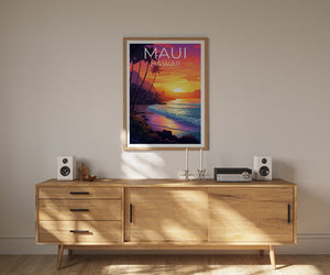 Maui Travel Poster, Hawaii Wall Art, Hawaii Print, Maui Poster, Hawaii Poster, Beach Poster, Hawaii Art