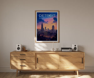 Detroit Travel Poster, Michigan Wall Art, Michigan Print, Detroit Poster, Michigan Poster, City Poster, Detroit Art
