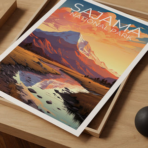 Sajama Park Travel Poster, Bolivia Wall Art, Bolivia Print, Sajama Park Poster, Bolivia Poster, South America Poster, Sajama Park Art