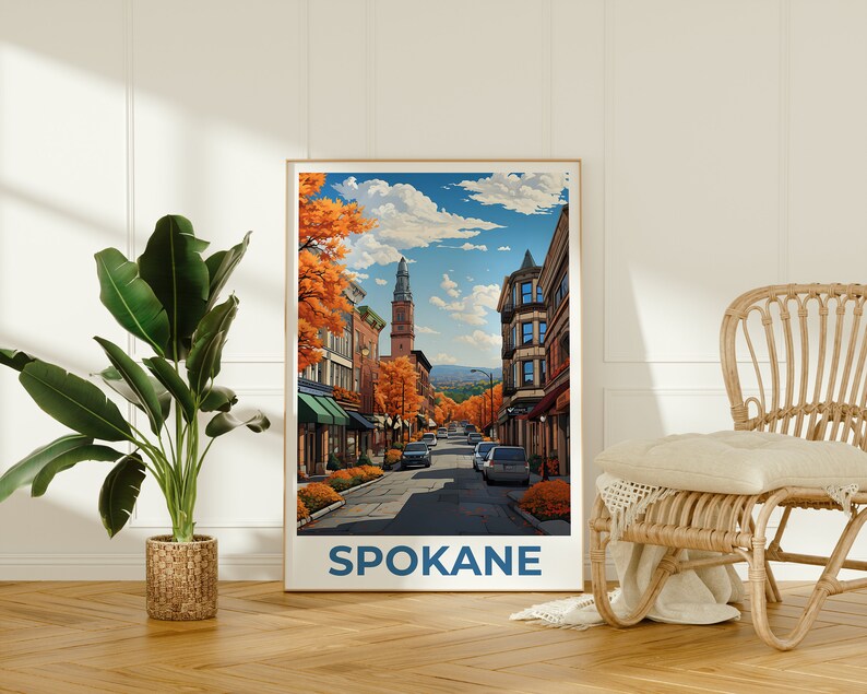 Spokane Poster, Washington Print, Washington Art, Spokane Print, Spokane Travel Poster, Washington State Poster, Spokane Art