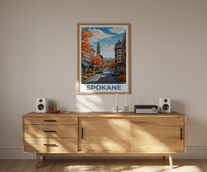 Spokane Poster, Washington Print, Washington Art, Spokane Print, Spokane Travel Poster, Washington State Poster, Spokane Art