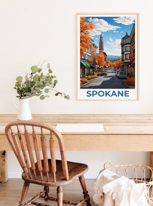 Spokane Poster, Washington Print, Washington Art, Spokane Print, Spokane Travel Poster, Washington State Poster, Spokane Art