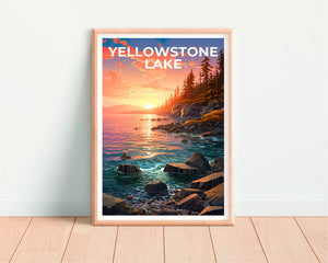 Affiche du lac Yellowstone, Impression du lac Yellowstone, Affiche du Wyoming, Impression du Wyoming, Affiche de voyage du lac Yellowstone, Affiche du lac
