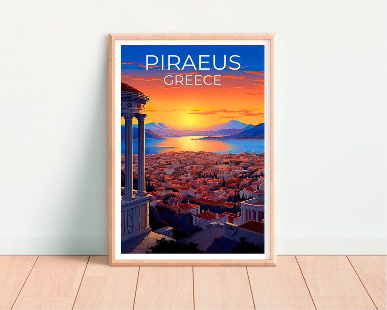 Piraeus Poster, Piraeus Print, Greece Poster, Greece Print, Piraeus Travel Poster, Europe Poster, Piraeus Art