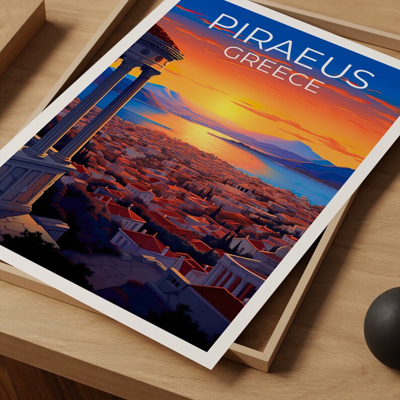 Piraeus Poster, Piraeus Print, Greece Poster, Greece Print, Piraeus Travel Poster, Europe Poster, Piraeus Art
