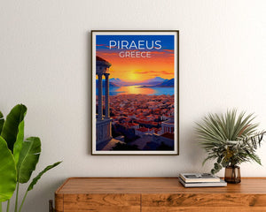 Piraeus Poster, Piraeus Print, Greece Poster, Greece Print, Piraeus Travel Poster, Europe Poster, Piraeus Art