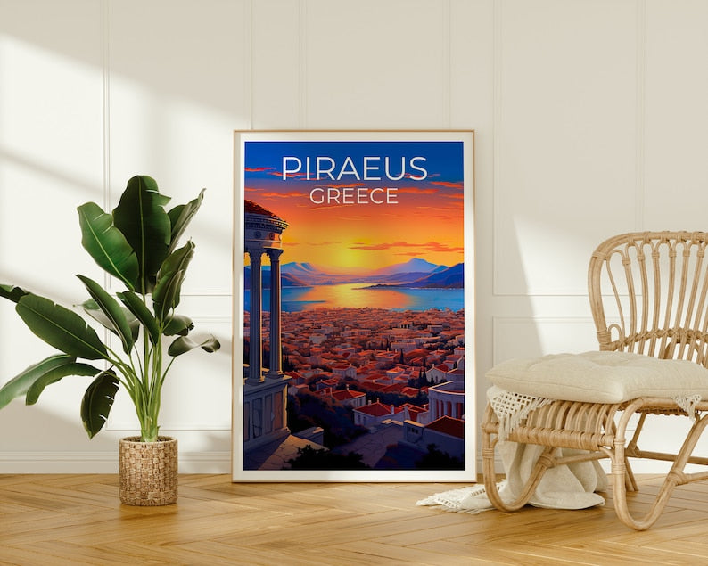 Piraeus Poster, Piraeus Print, Greece Poster, Greece Print, Piraeus Travel Poster, Europe Poster, Piraeus Art