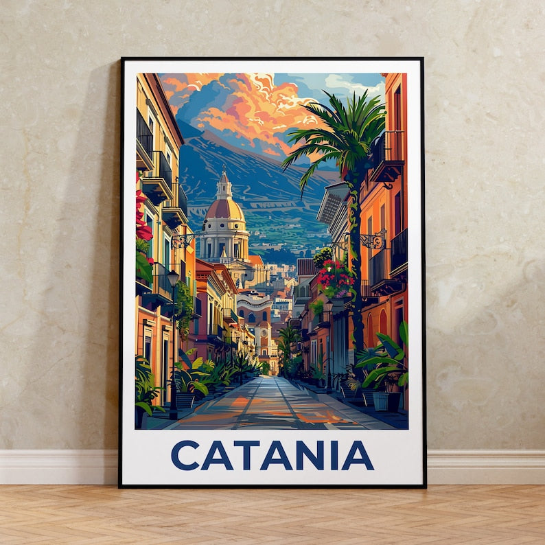 Catania Poster, Catania Print, Sicily Poster, Sicily Print, Catania Travel Poster, Italy Poster, Catania Art