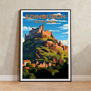 Edinburgh Travel Poster, Scotland Wall Art, Scotland Print, Edinburgh Poster, Edinburgh Castle Poster, Scotland Poster, Edinburgh Art