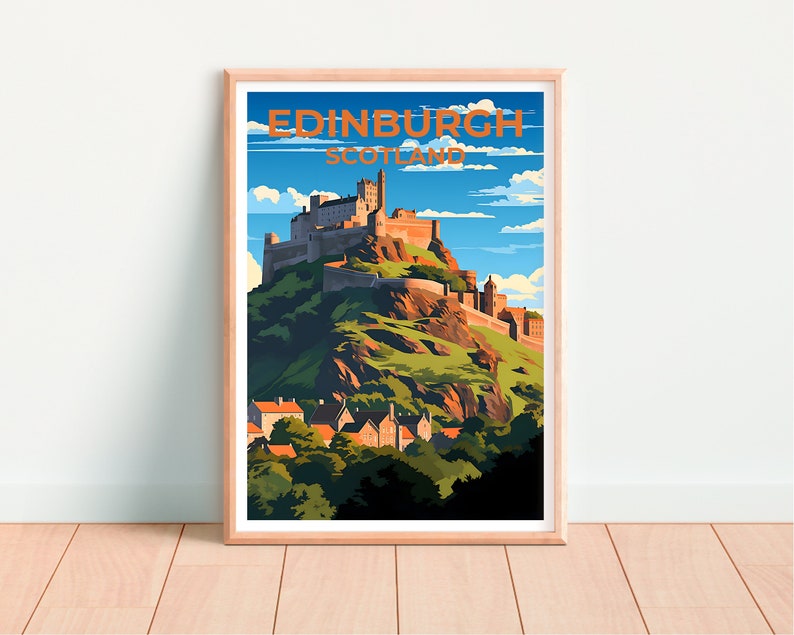 Edinburgh Travel Poster, Scotland Wall Art, Scotland Print, Edinburgh Poster, Edinburgh Castle Poster, Scotland Poster, Edinburgh Art
