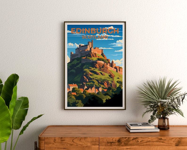 Edinburgh Travel Poster, Scotland Wall Art, Scotland Print, Edinburgh Poster, Edinburgh Castle Poster, Scotland Poster, Edinburgh Art