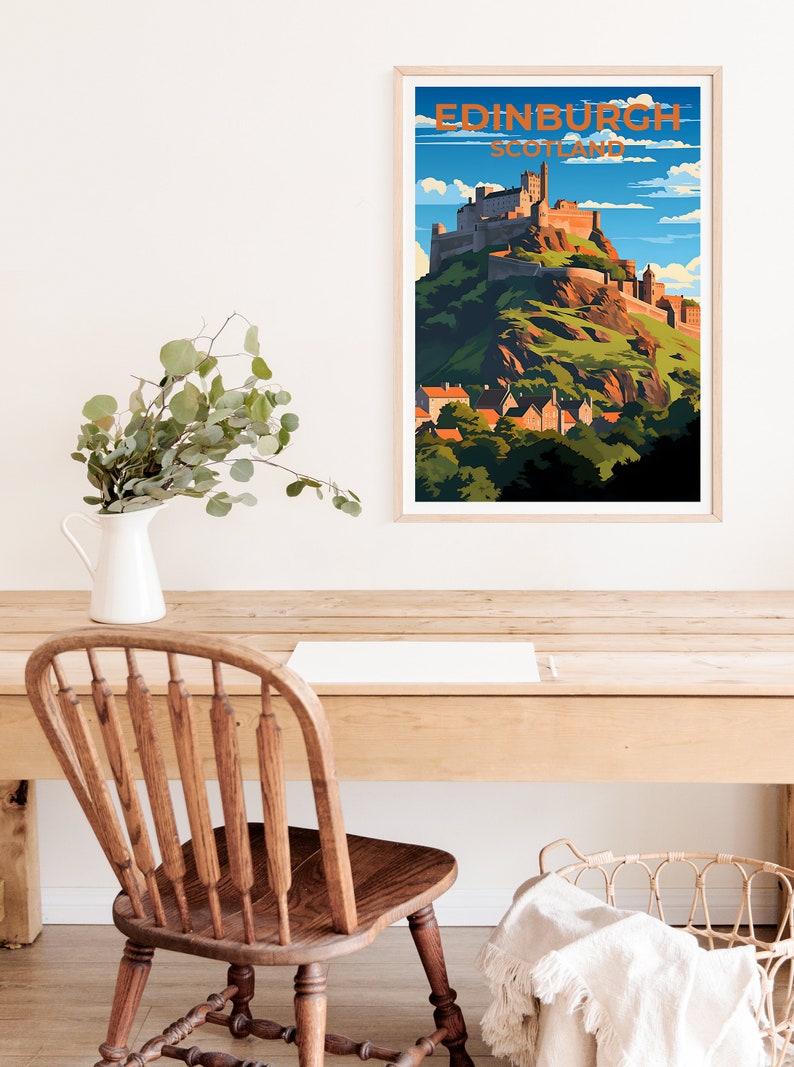 Edinburgh Travel Poster, Scotland Wall Art, Scotland Print, Edinburgh Poster, Edinburgh Castle Poster, Scotland Poster, Edinburgh Art
