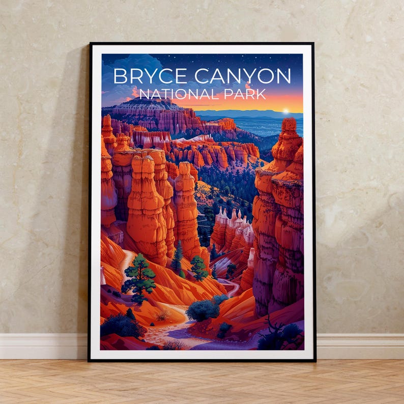 Affiche Bryce Canyon, Impression Utah, Cadeau de randonnée, Impression Bryce Canyon, Affiche Utah, Cadeau Utah, Cadeau de voyage