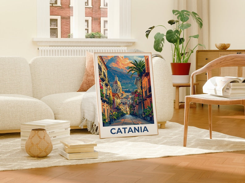 Catania Poster, Catania Print, Sicily Poster, Sicily Print, Catania Travel Poster, Italy Poster, Catania Art