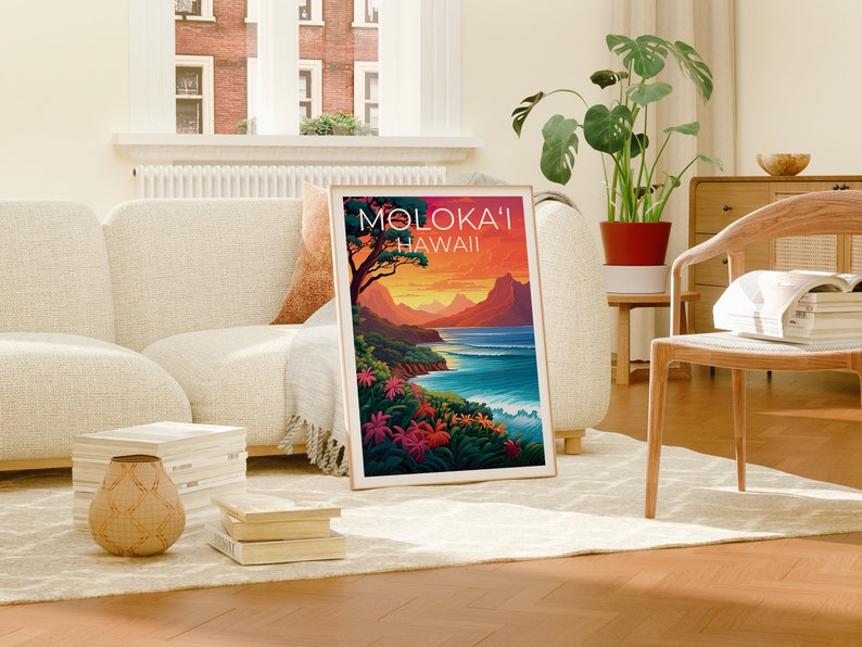 Moloka‘i Poster, Moloka‘i Print, Hawaii Art, Molokai Poster, Moloka‘i Poster, Hawaii Poster, Hawaii Island Poster