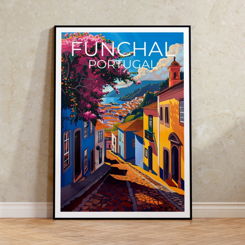 Funchal Travel Poster, Portugal Wall Art, Portugal Print, Funchal Poster, Portugal Poster, Funchal Print, Funchal Art