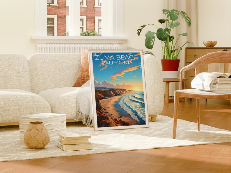 Zuma Beach Travel Poster, California Wall Art, California Print, Zuma Beach Poster, California Beach Poster, Zuma Beach Gift