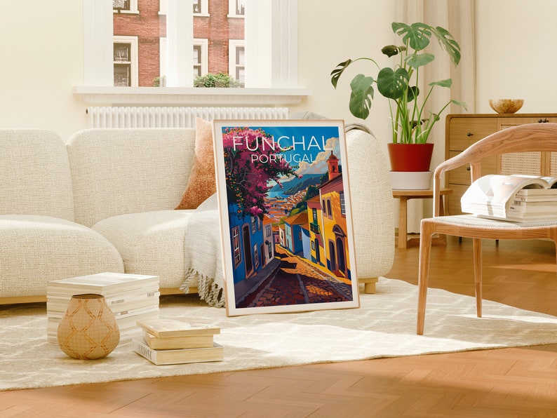 Funchal Travel Poster, Portugal Wall Art, Portugal Print, Funchal Poster, Portugal Poster, Funchal Print, Funchal Art