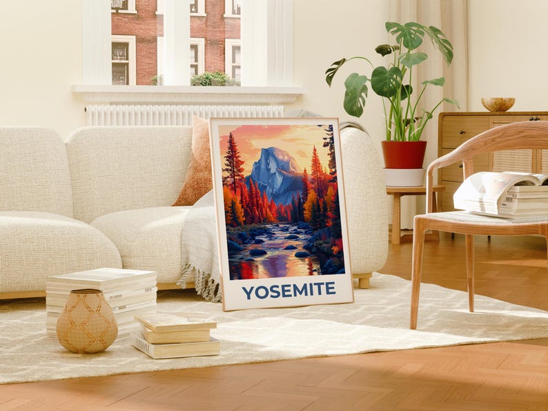 Affiche du parc national de Yosemite, impression Half Dome, affiche de Californie, affiche Half Dome, affiche Yosemite, cadeau Yosemite, impression Californie