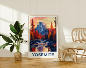 Affiche du parc national de Yosemite, impression Half Dome, affiche de Californie, affiche Half Dome, affiche Yosemite, cadeau Yosemite, impression Californie
