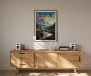 Affiche de voyage Écrins, Art mural France, Impression France, Affiche Écrins, Affiche France, Affiche Nature, Art Écrins