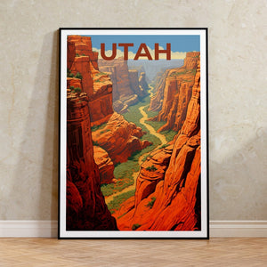 Utah Travel Poster, Utah Wall Art, Utah Print, Utah Poster, Zion Poster, Utah Art