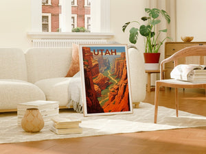 Utah Travel Poster, Utah Wall Art, Utah Print, Utah Poster, Zion Poster, Utah Art