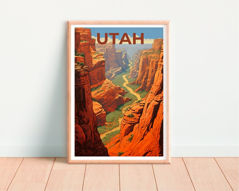 Utah Travel Poster, Utah Wall Art, Utah Print, Utah Poster, Zion Poster, Utah Art
