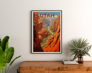 Utah Travel Poster, Utah Wall Art, Utah Print, Utah Poster, Zion Poster, Utah Art