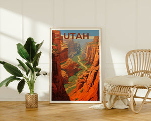 Utah Travel Poster, Utah Wall Art, Utah Print, Utah Poster, Zion Poster, Utah Art