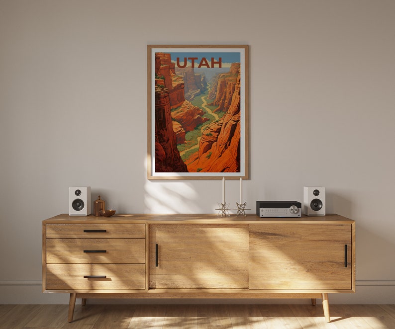 Utah Travel Poster, Utah Wall Art, Utah Print, Utah Poster, Zion Poster, Utah Art