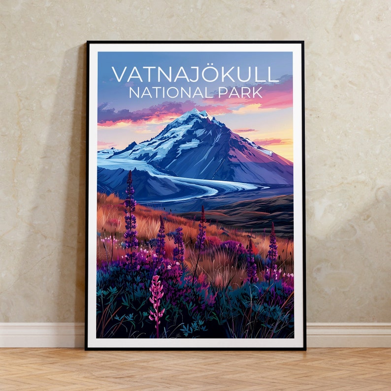 Vatnajökull National Park Poster, Iceland Print, Iceland Poster, Vatnajökull Print, Vatnajokull Poster, Iceland Art, Vatnajökull Art
