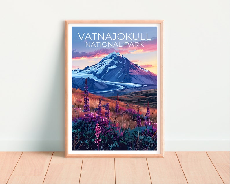 Vatnajökull National Park Poster, Iceland Print, Iceland Poster, Vatnajökull Print, Vatnajokull Poster, Iceland Art, Vatnajökull Art