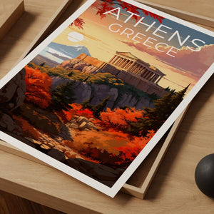 Athen Reiseposter, Parthenon Wandkunst, Parthenon Druck, Athen Poster, Akropolis Poster, Parthenon Poster